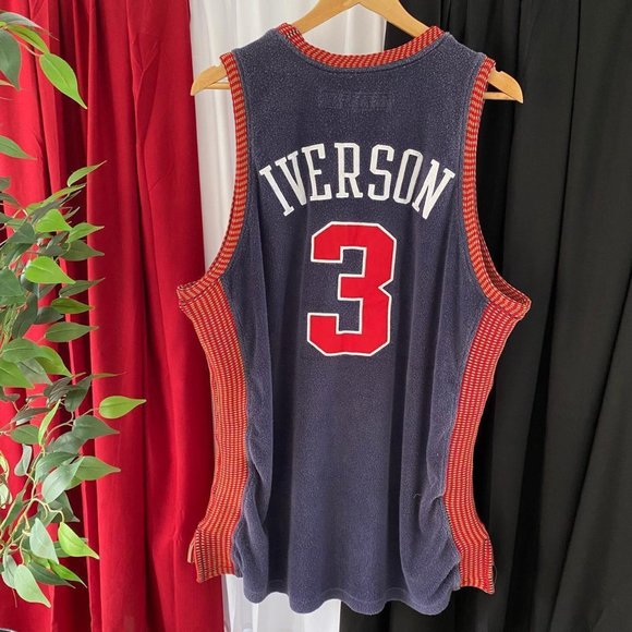 REEBOK HARDWOOD CLASSICS NATS ALLEN IVERSON BASKETBALL JERSEY - Picture 2 of 8